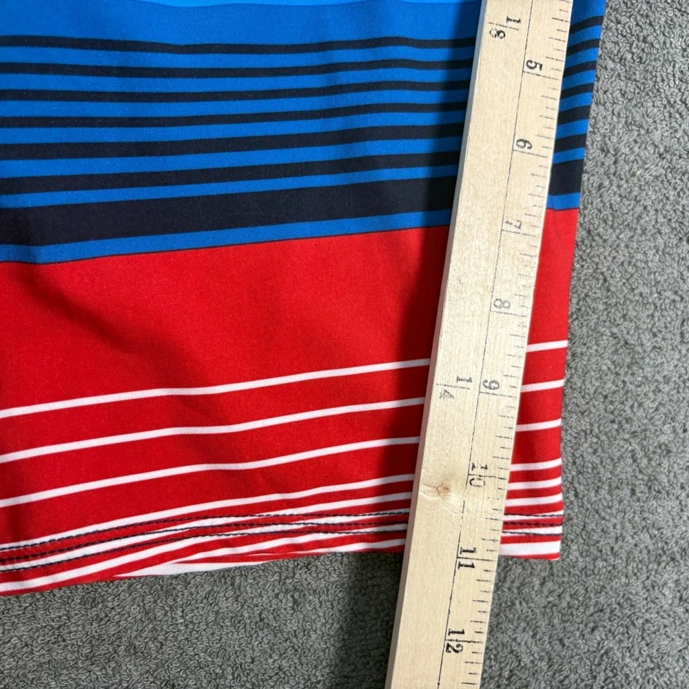 Quiksilver Board Shorts Mens 34 Blue Red White Striped Surfing Swimwear Beach
